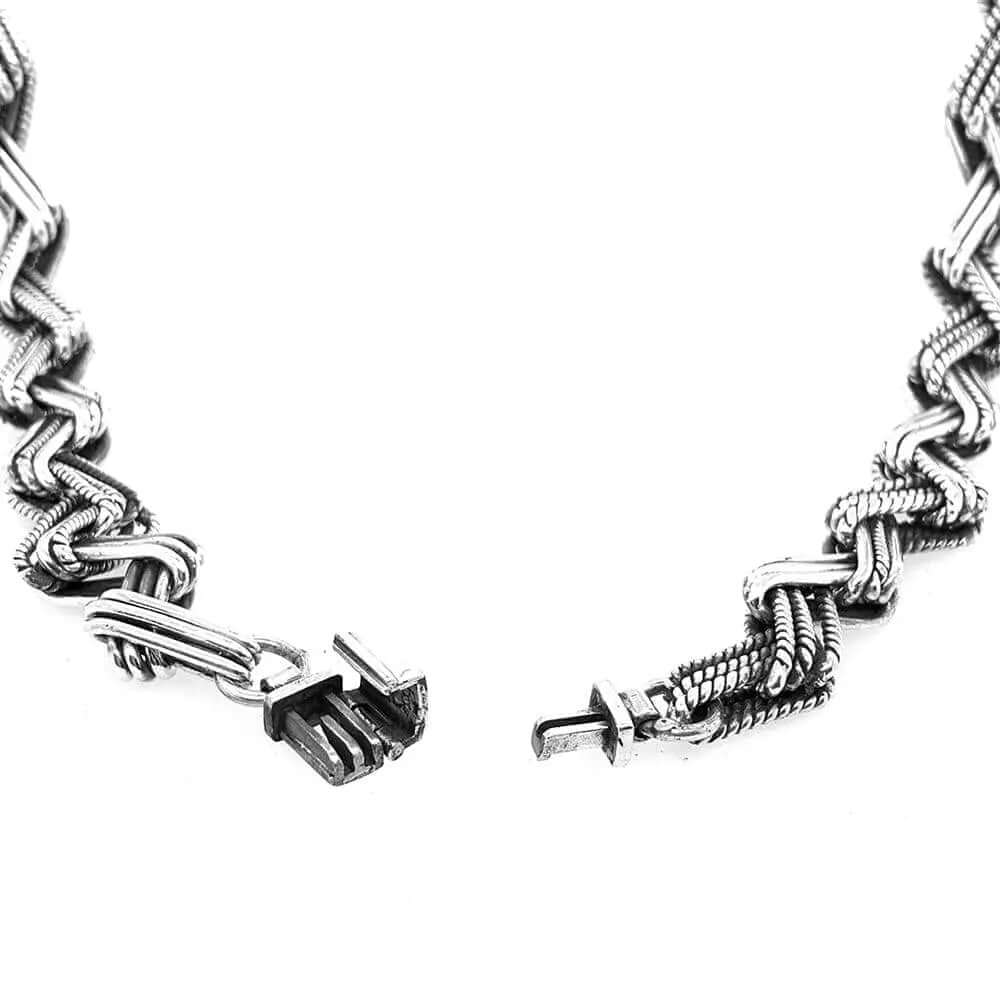 950 Silver Linked Necklace lock - Nueve Sterling