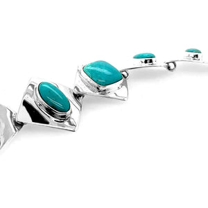 Silver Bracelet with Turquoise detail - Nueve Sterling