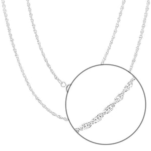 Thin Rope Silver Chain details - Nueve Sterling