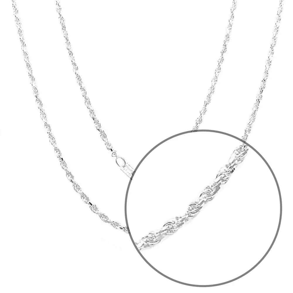 Medium Rope Silver Chain details - Nueve Sterling