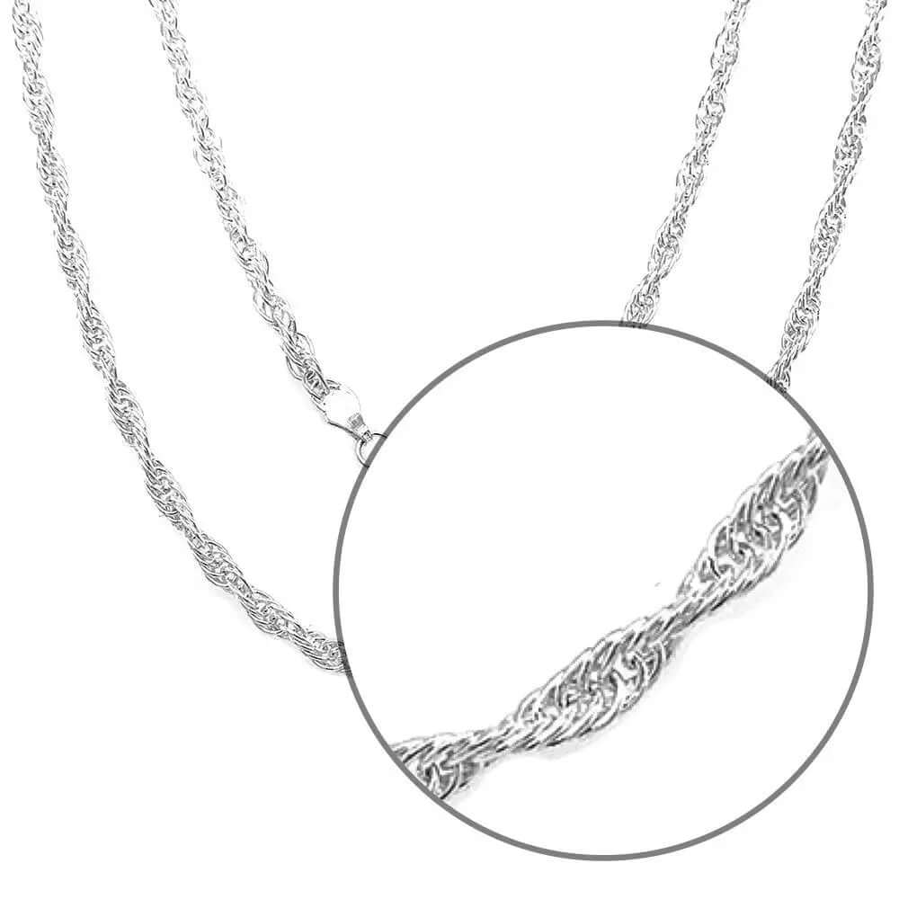 Thick Rope Silver Chain details - Nueve Sterling
