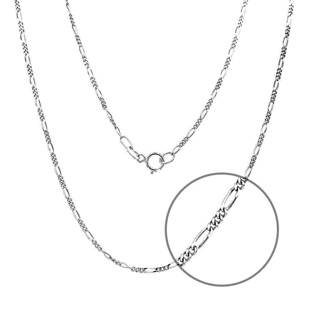 Figaro Silver Chain details - Nueve Sterling