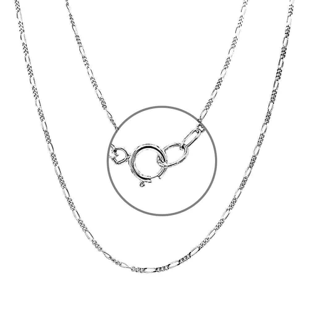 Figaro Silver Chain lock - Nueve Sterling
