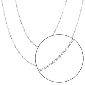 Thin Rolo Silver Chain details - Nueve Sterling