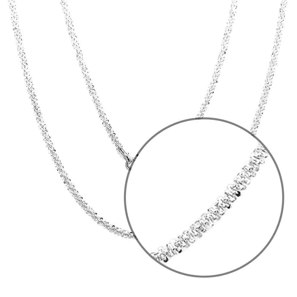 Margarita Silver Chain Necklace details - Nueve Sterling