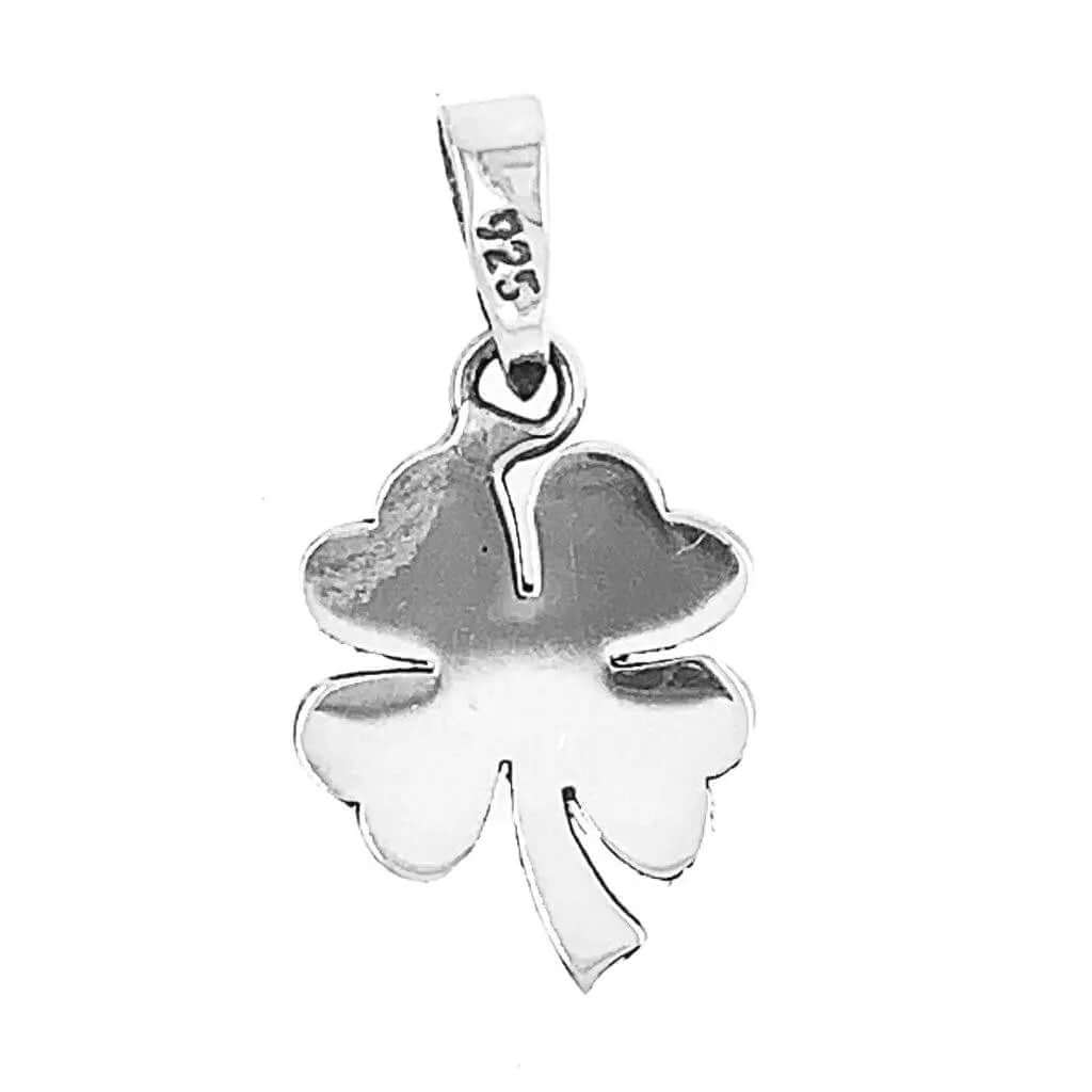 Silver Clover Charm back- Nueve Sterling