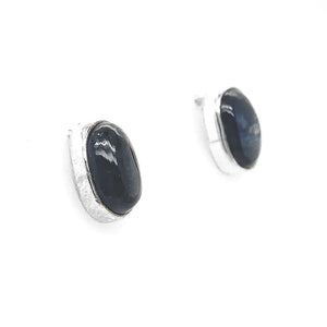 Silver Earrings with Kyanite side - Nueve Sterling