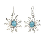 %product Silver Eclipse Earrings with Turquoise Nueve Sterling