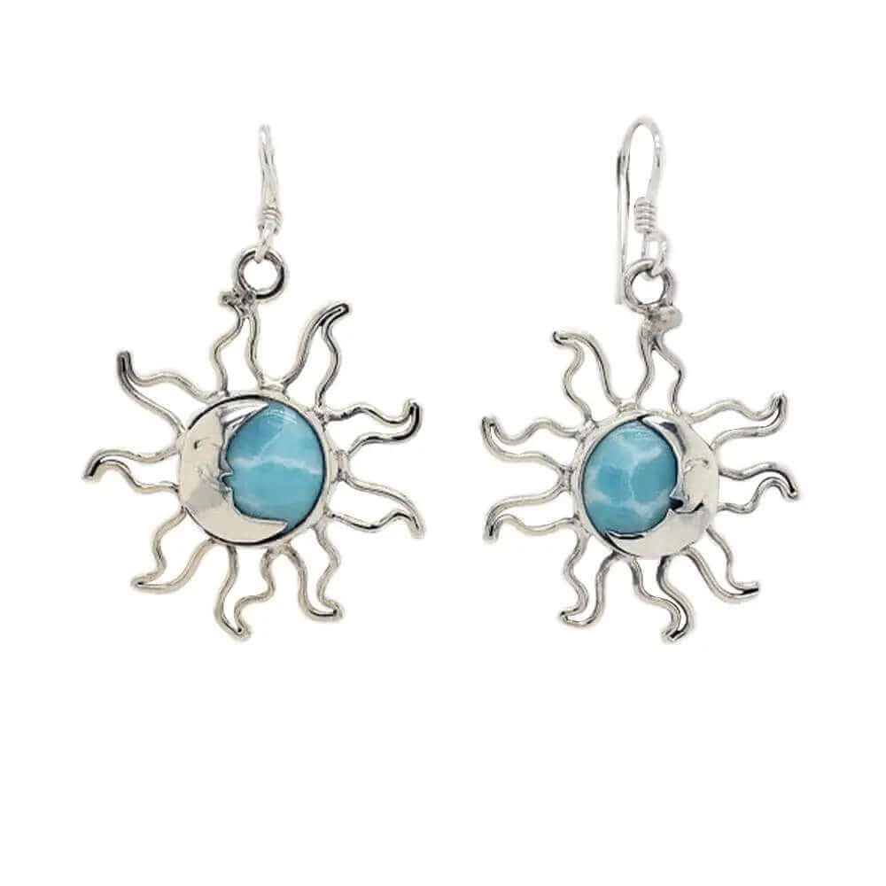 %product Silver Eclipse Earrings with Turquoise Nueve Sterling