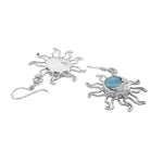 %product Silver Eclipse Earrings with Turquoise Nueve Sterling