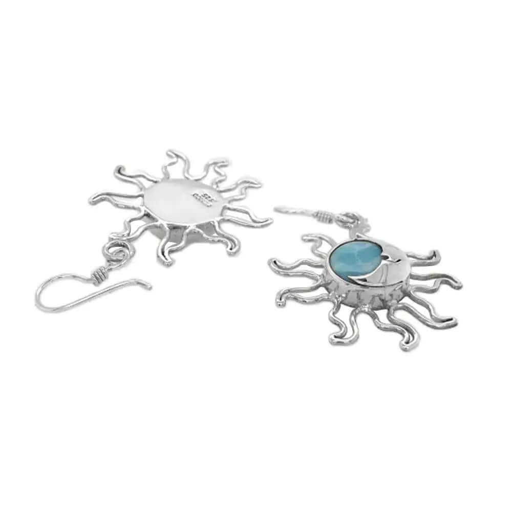 %product Silver Eclipse Earrings with Turquoise Nueve Sterling