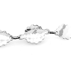 Silver Flowers Bracelet With Gemstones back - Nueve Sterling