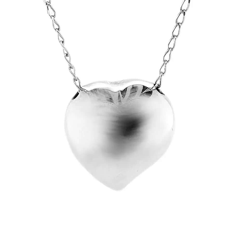 %product Silver Heart Pendant With Chain Nueve Sterling