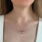 %product Silver Heart Pendant With Chain Nueve Sterling