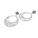 Silver Hoops with Birds flat - Nueve Sterling