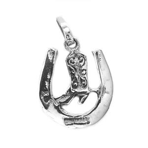 %product Silver Horseshoe And Boot Charm Nueve Sterling