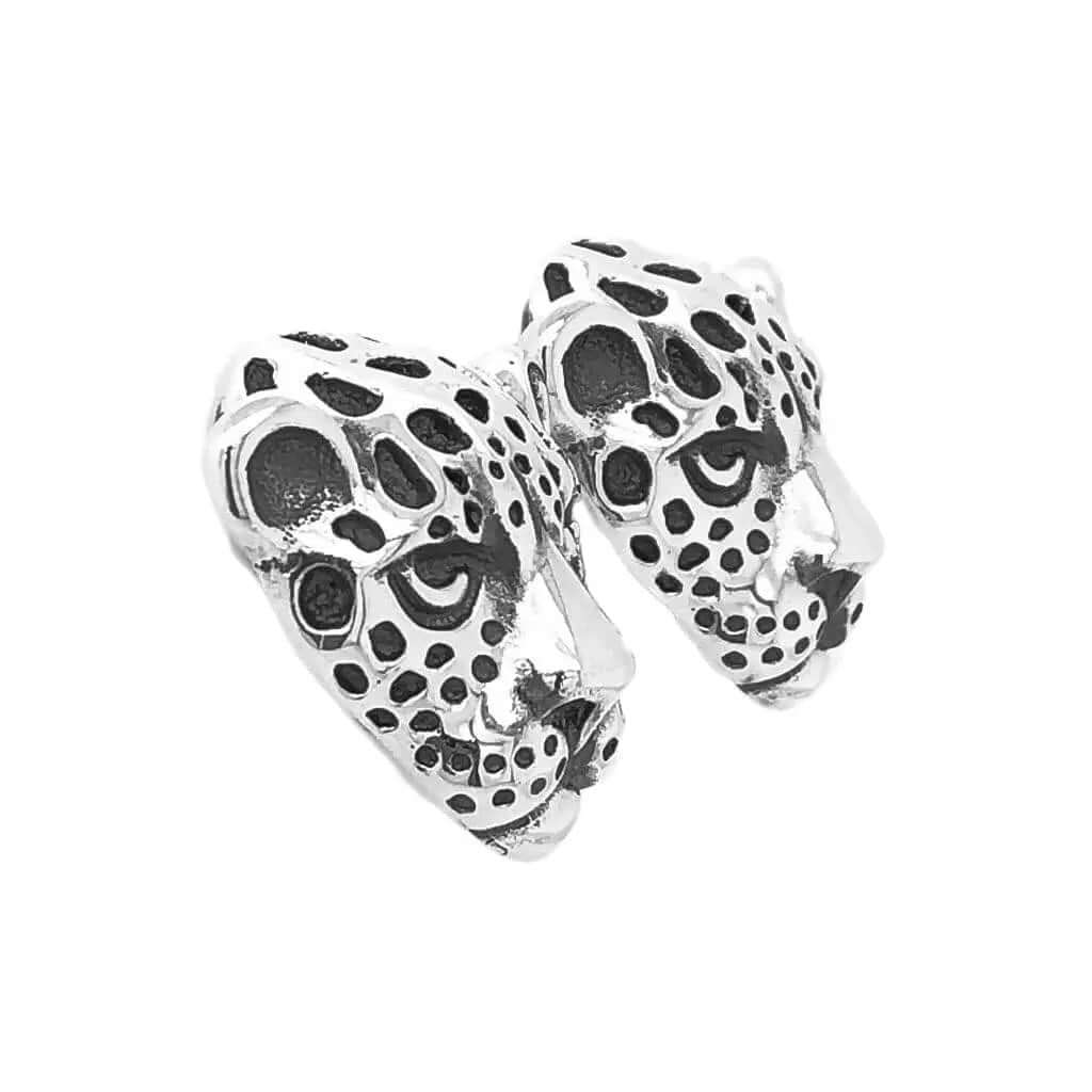 Silver Jaguar Earrings side - Nueve Sterling