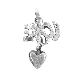 Silver Love Charm back - Nueve Sterling