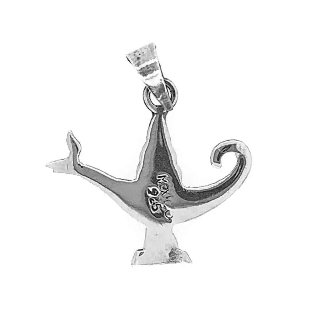 Silver Magic Lamp Charm back - Nueve Sterling