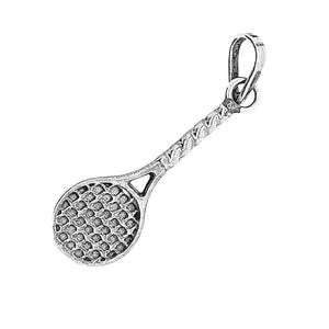 Silver Racket Charm back - Nueve Sterling