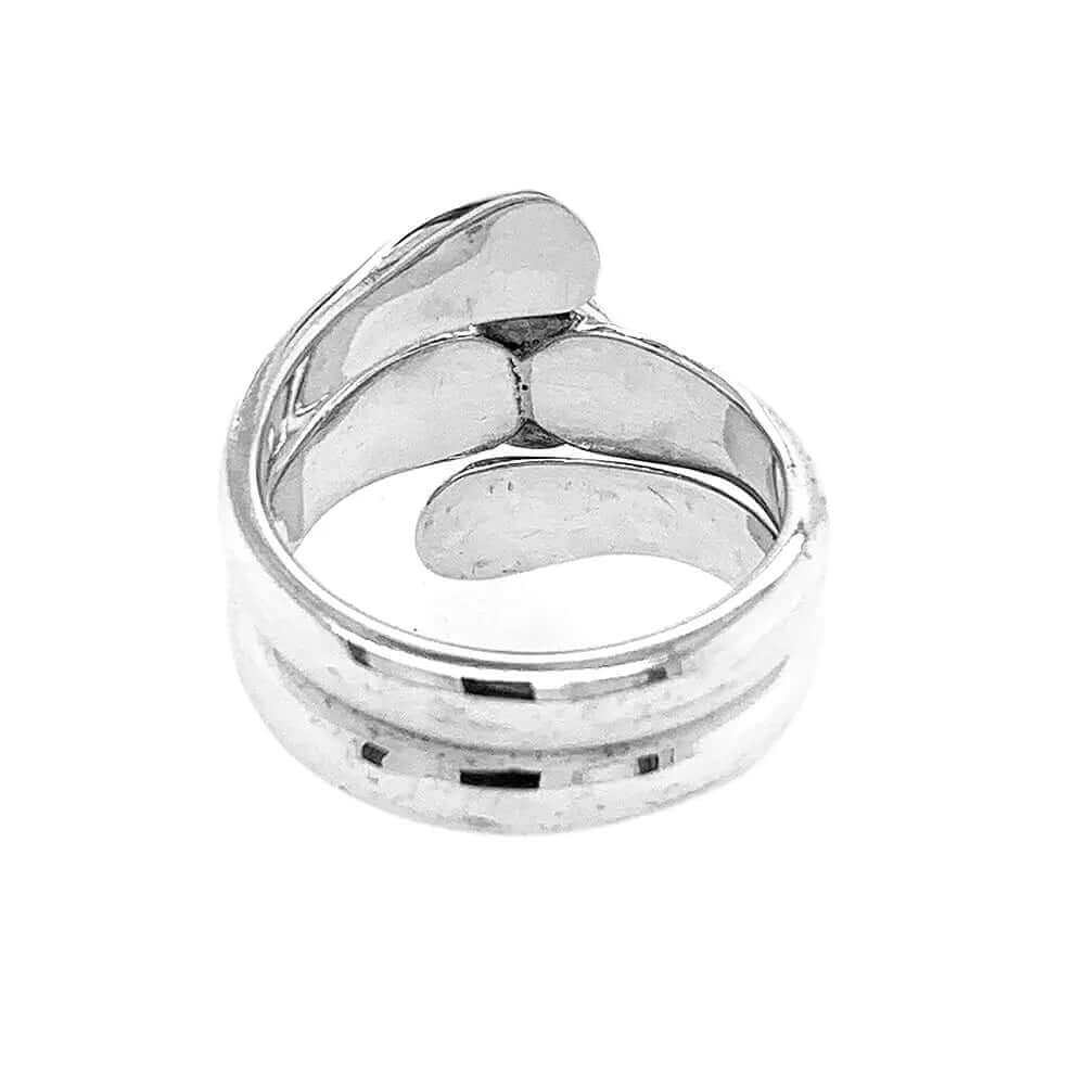 Silver Ring In Spiral With Garnet back - Nueve Sterling
