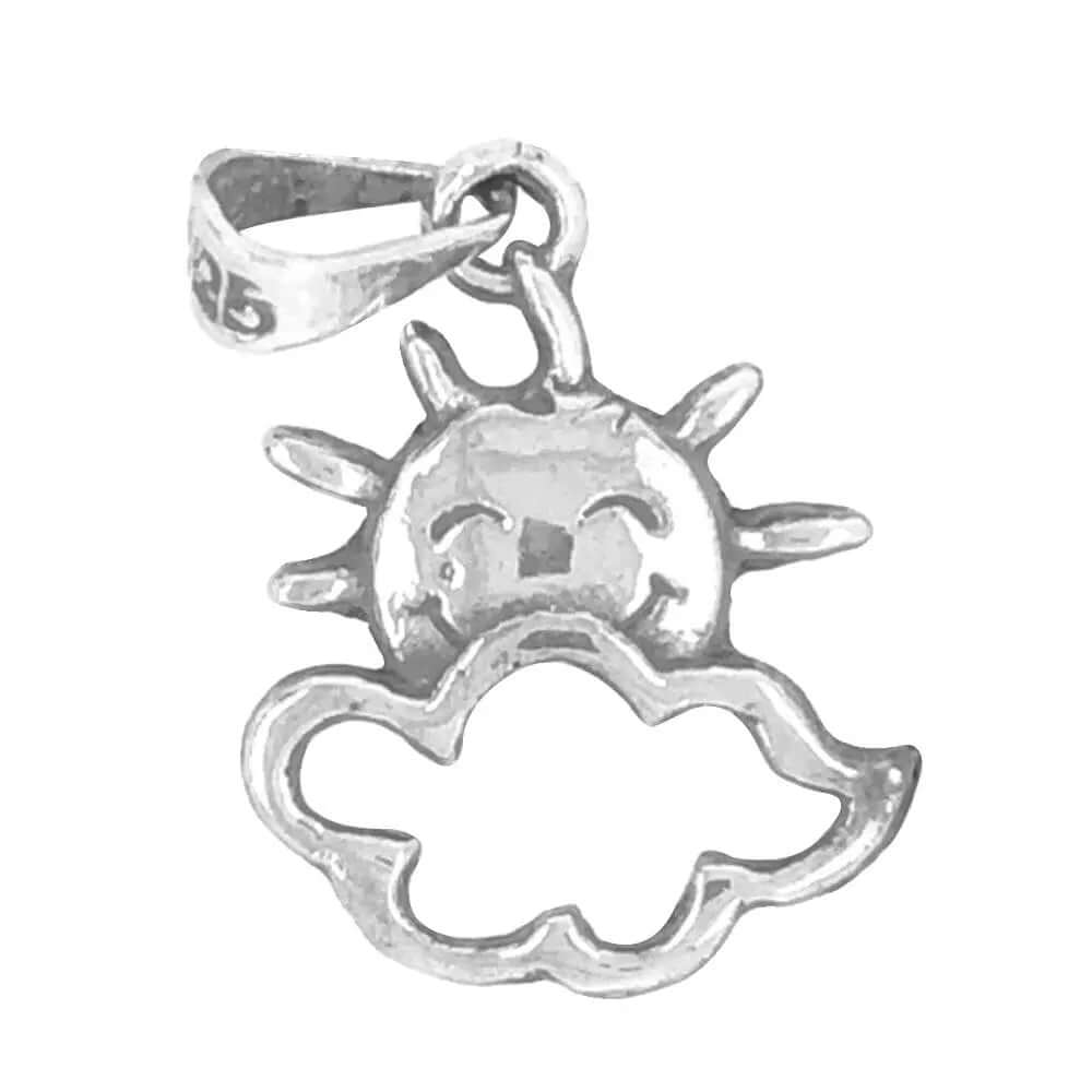 Silver Sun and Cloud Charm- Nueve Sterling