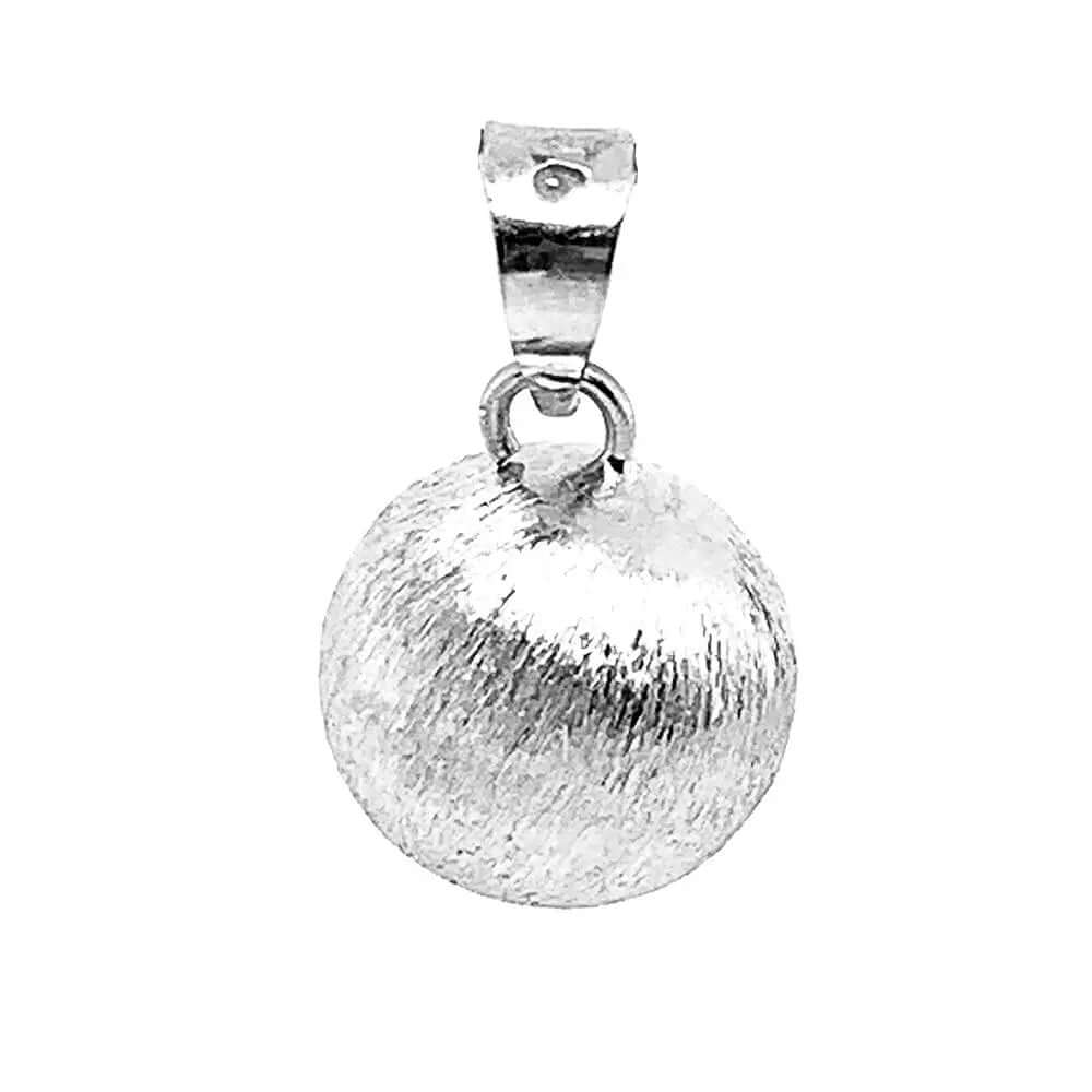 %product Small Brushed Ball Pendant in Silver Nueve Sterling