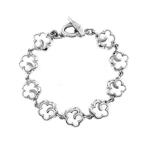 Small Flowers Bracelet In Silver top - Nueve Sterling
