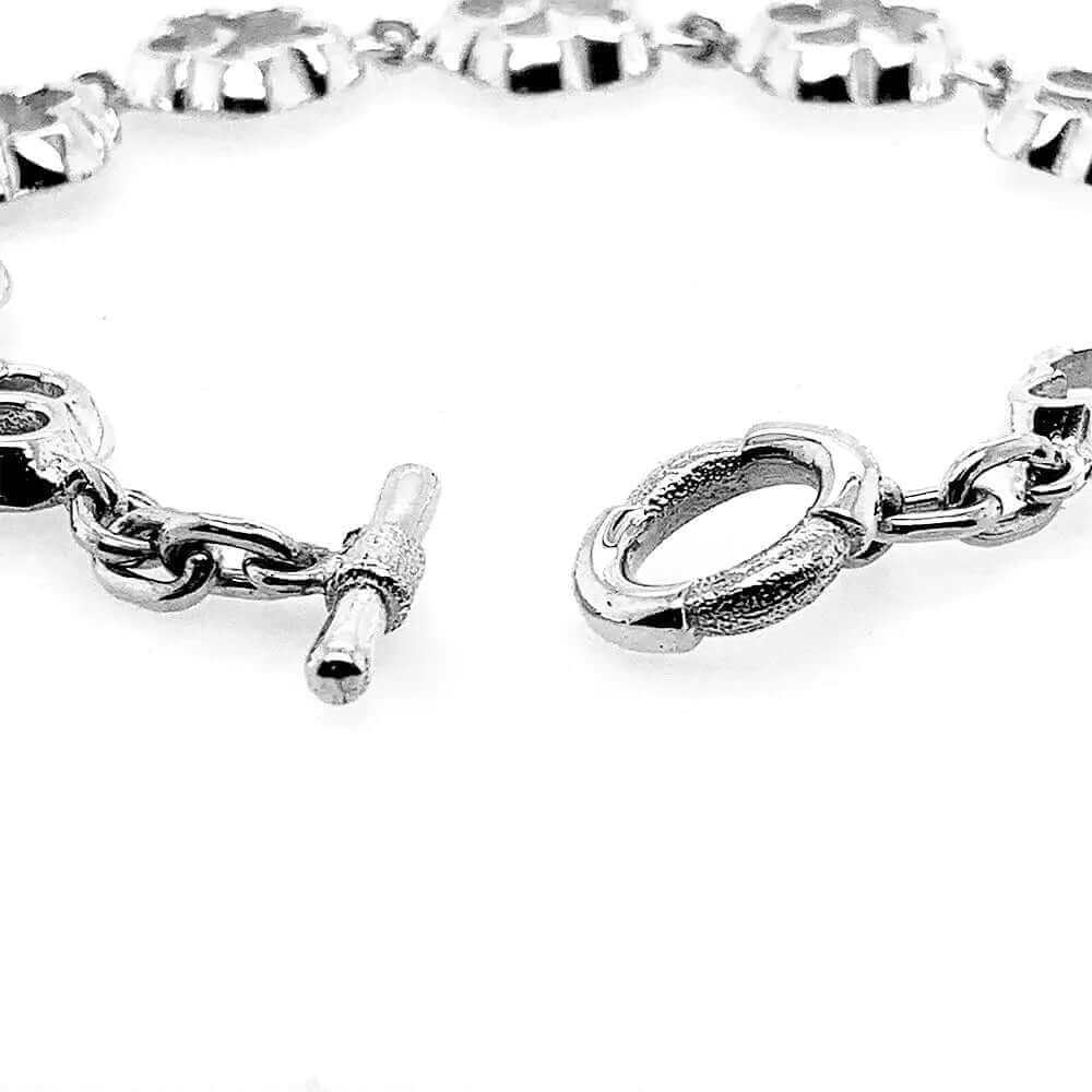 Small Flowers Bracelet In Silver back - Nueve Sterling