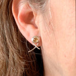 Small-Modern-Silver-Earrings-With-Citrine-with-model-Nueve-Sterling