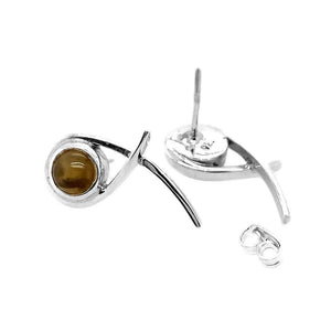 Small-Modern-Silver-Earrings-With-Citrine-flat-Nueve-Sterling