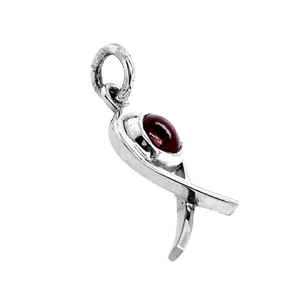Small-Modern-Silver-Pendant-With-Garnet-side-Nueve-Sterling