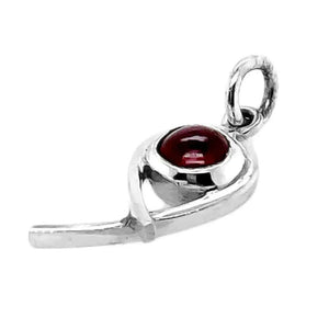 Small-Modern-Silver-Pendant-With-Garnet-flat-Nueve-Sterling