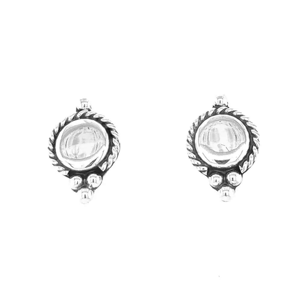 Small Round Silver Earrings - Nueve Sterling