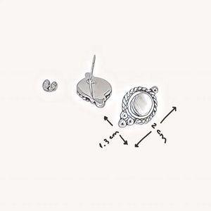 Small Round Silver Earrings top - Nueve Sterling