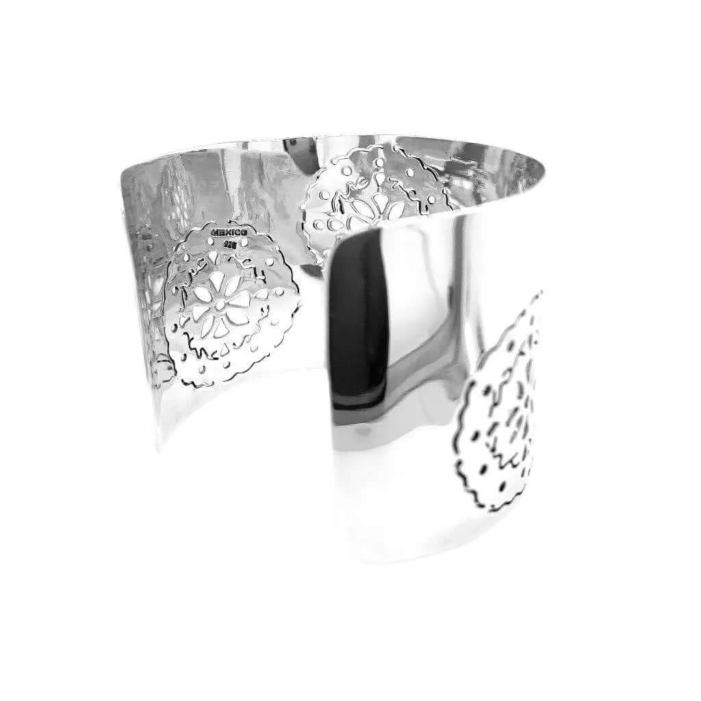 Solid Silver Cuff-Bracelet side - Nueve Sterling
