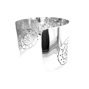 Solid Silver Cuff-Bracelet side - Nueve Sterling