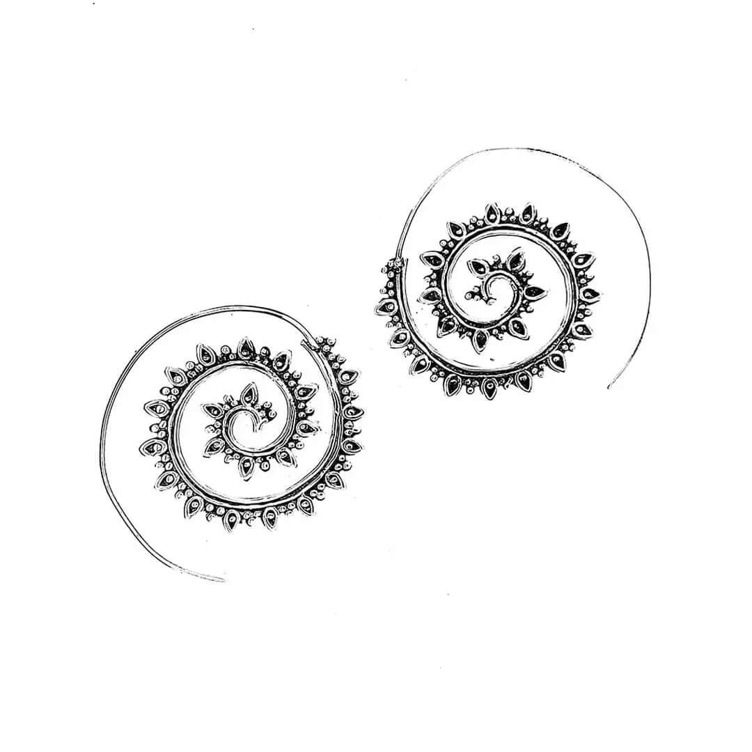 Spiral Silver Earrings - Nueve Sterling