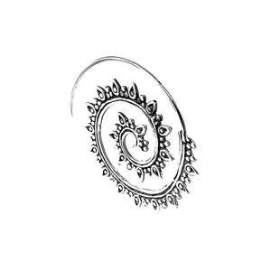 Spiral Silver Earrings side - Nueve Sterling