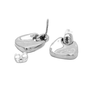 Square Silver Earrings flat - Nueve Sterling