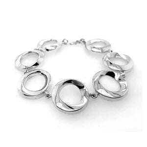 Stylized Circles Bracelet In Silver - Nueve Sterling