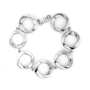 Stylized Circles Bracelet In Silver top - Nueve Sterling