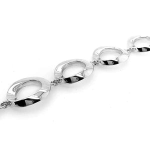 Stylized Circles Bracelet In Silver flat - Nueve Sterling