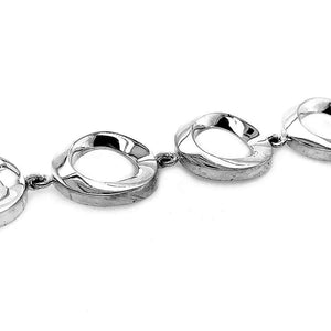 Stylized Circles Bracelet In Silver Nueve Sterling