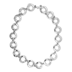 Stylized Circles Necklace In Silver top - Nueve Sterling