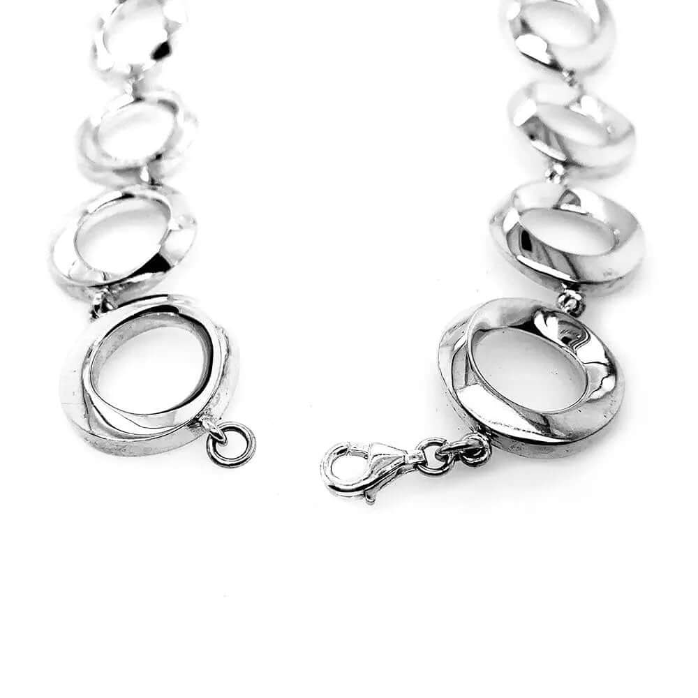 Stylized Circles Necklace In Silver lock - Nueve Sterling