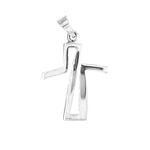 Stylized Silver Cross Pendant - Nueve Sterling