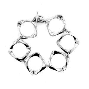 %product Stylized Squares Bracelet In Silver Nueve Sterling