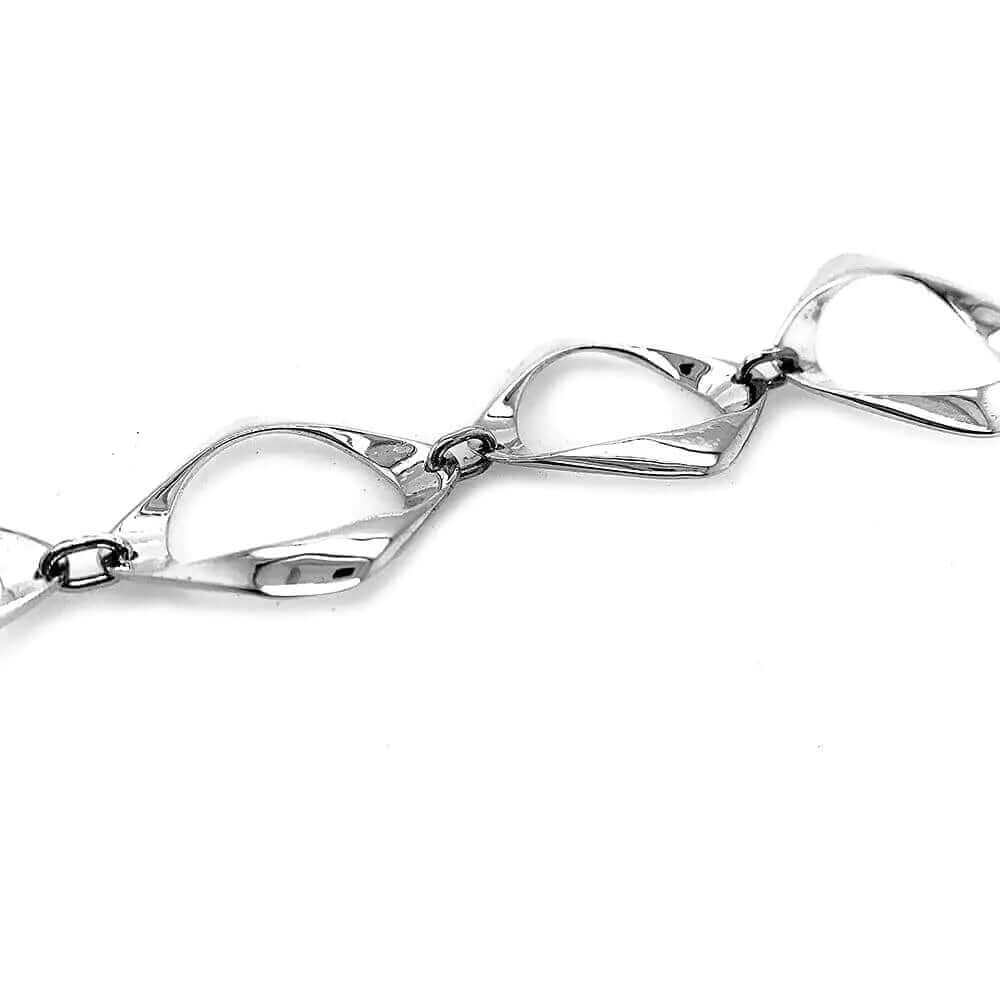 Stylized Squares Bracelet In Silver Nueve Sterling