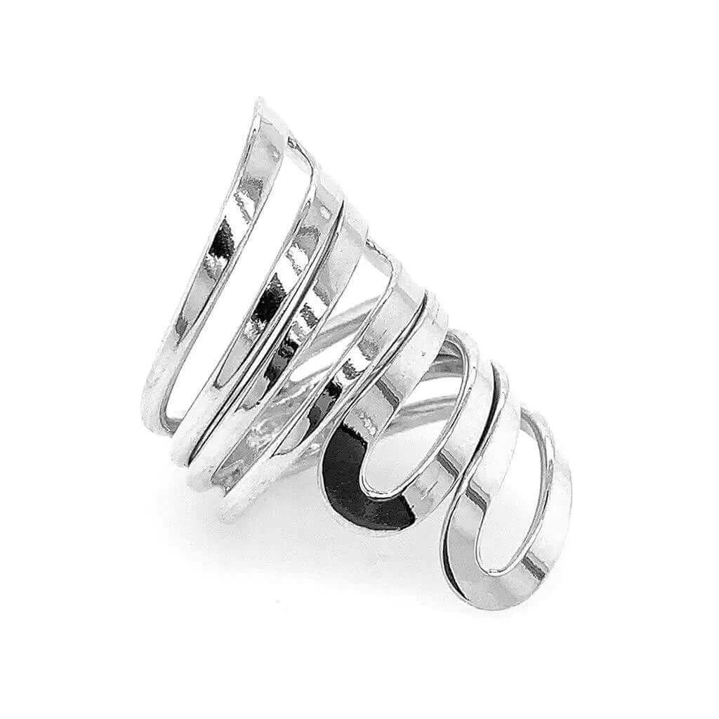 Tetra Loop Silver Ring side - Nueve Sterling